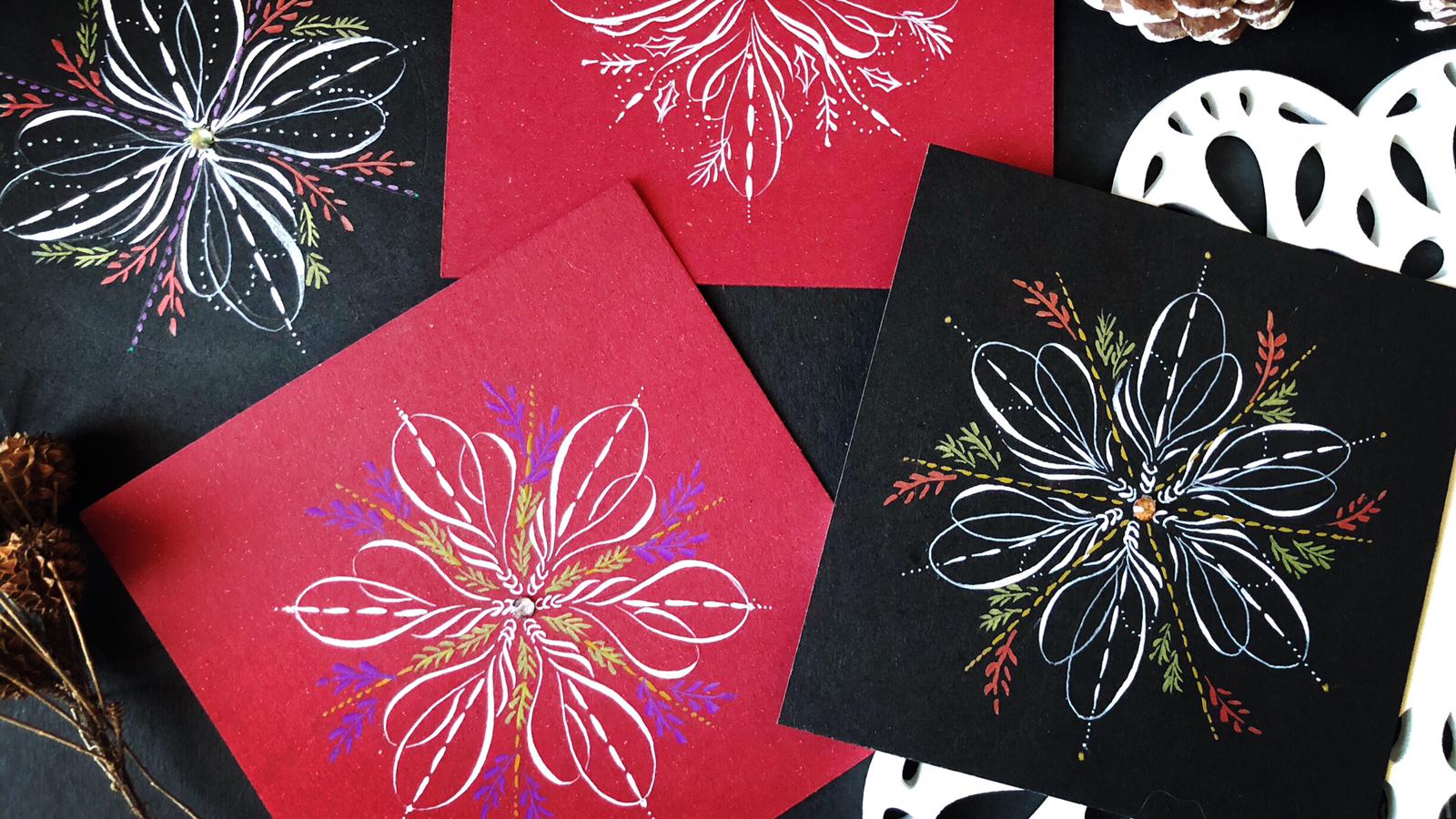 Christmas Snowflake drawing class 聖誕雪花繪畫班