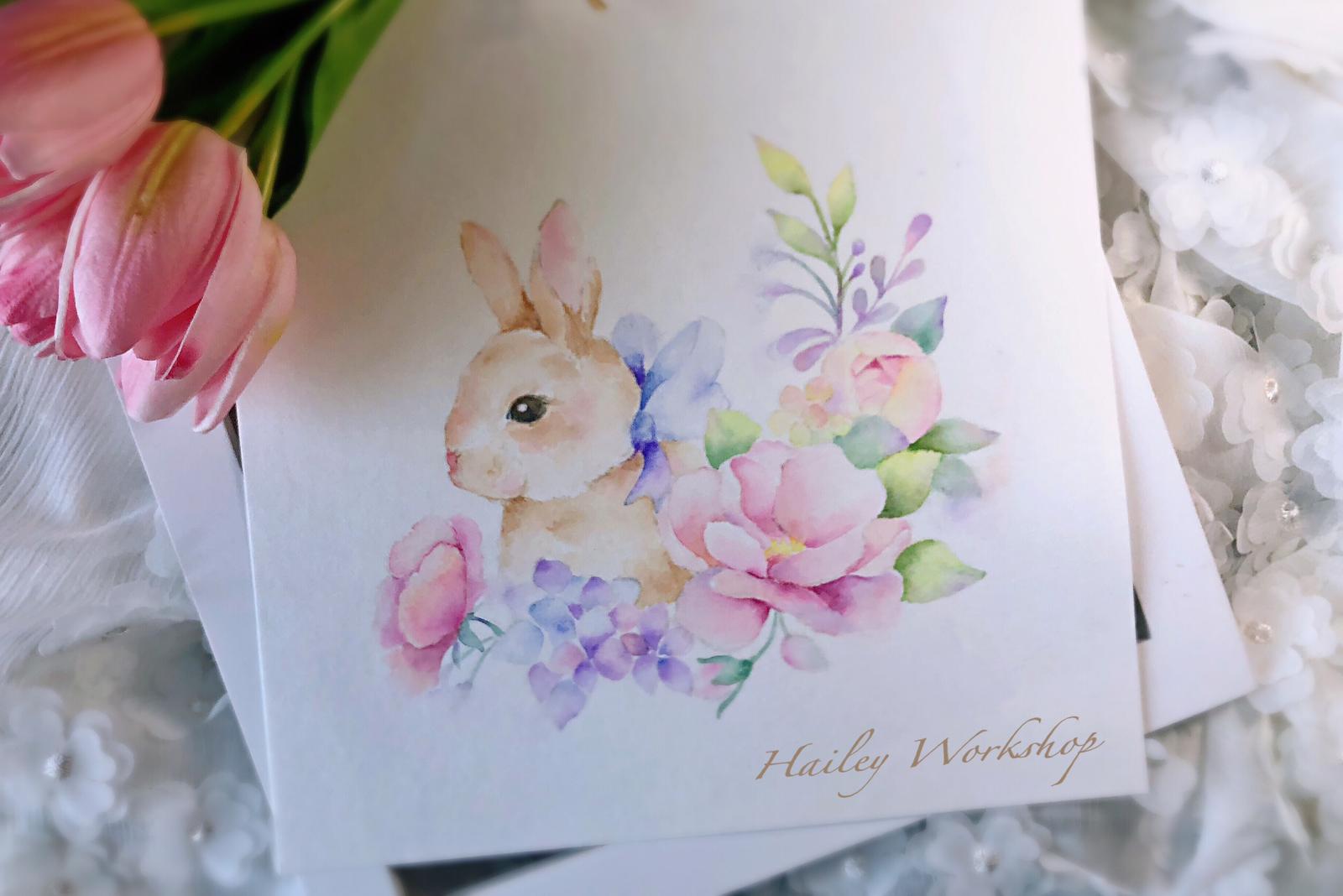 Rabbit & Florals Watercolour Class 小兔花束水彩畫班 （軟筆水彩中級班）